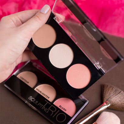 Belor Design Набор для скульптурирования лица SCULPTING TRIО (скульптор, хайлайтер, румяна) тон 001 теплый