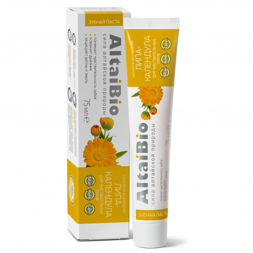 Altai Bio Pastă de dinți pentru dinți sensibili Tei și Calendula 75ml
