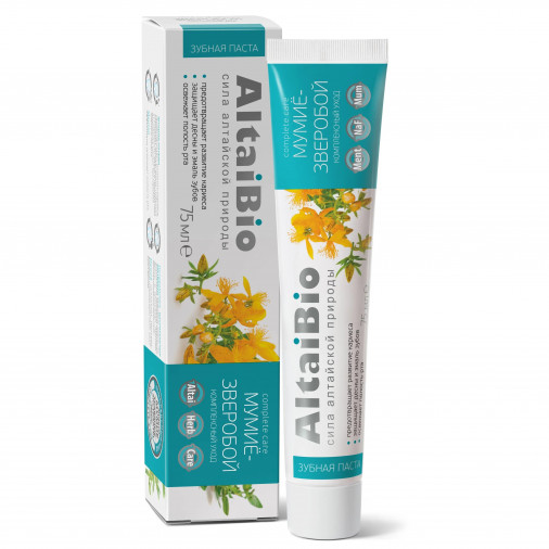 Altai Bio pastă de dinți Complex Care Mumie și Sunătoare 75ml
