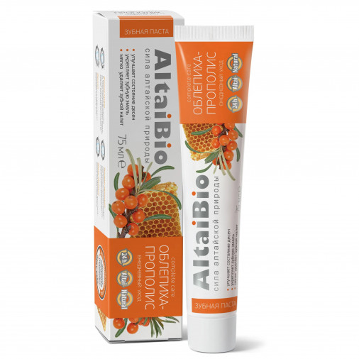 Altai Bio Pastă de dinți pentru îngrijire zilnică cătină și propolis 75ml