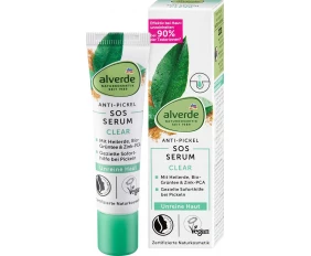 DM Alverde Ser anti-acnee SOS cu argilă transparentă și ceai verde 15 ml