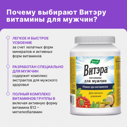 Витэра витамины для мужчин