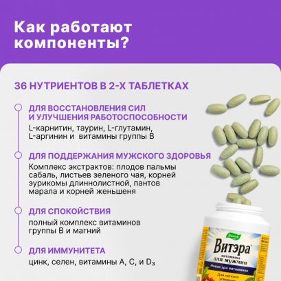 Витэра витамины для мужчин