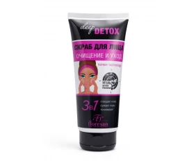Floresan DEEP DETOX  скраб для лица 3 В 1 УГОЛЬ 150МЛ