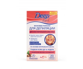 Floresan DEEP DEPIL Восковые полоски для депиляции чувствительной кожи лица 20 шт