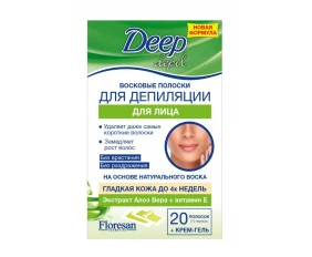 Floresan DEEP DEPIL Восковые полоски для депиляции лица с Алоэ вера N20