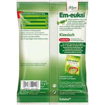 DM Em-eucal Леденцы классические без сахара 75 г
